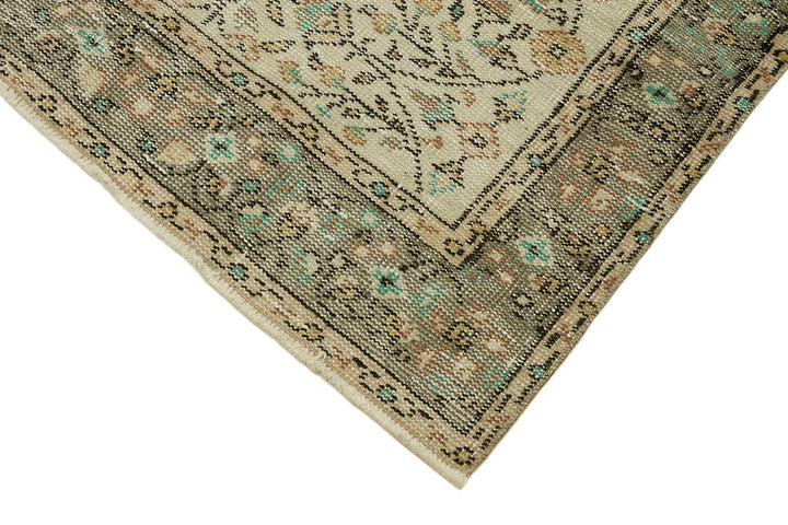 4x7 Beige Turkish Vintage Area Rug - 45779