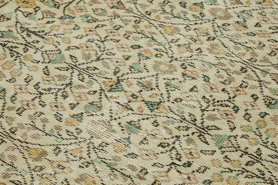 4x7 Beige Turkish Vintage Area Rug - 45779