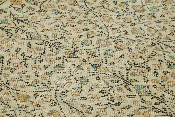 4x7 Beige Turkish Vintage Area Rug - 45779