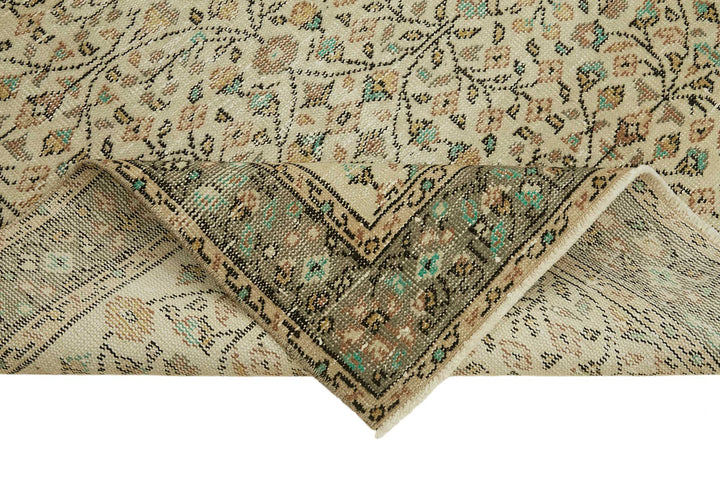 4x7 Beige Turkish Vintage Area Rug - 45779
