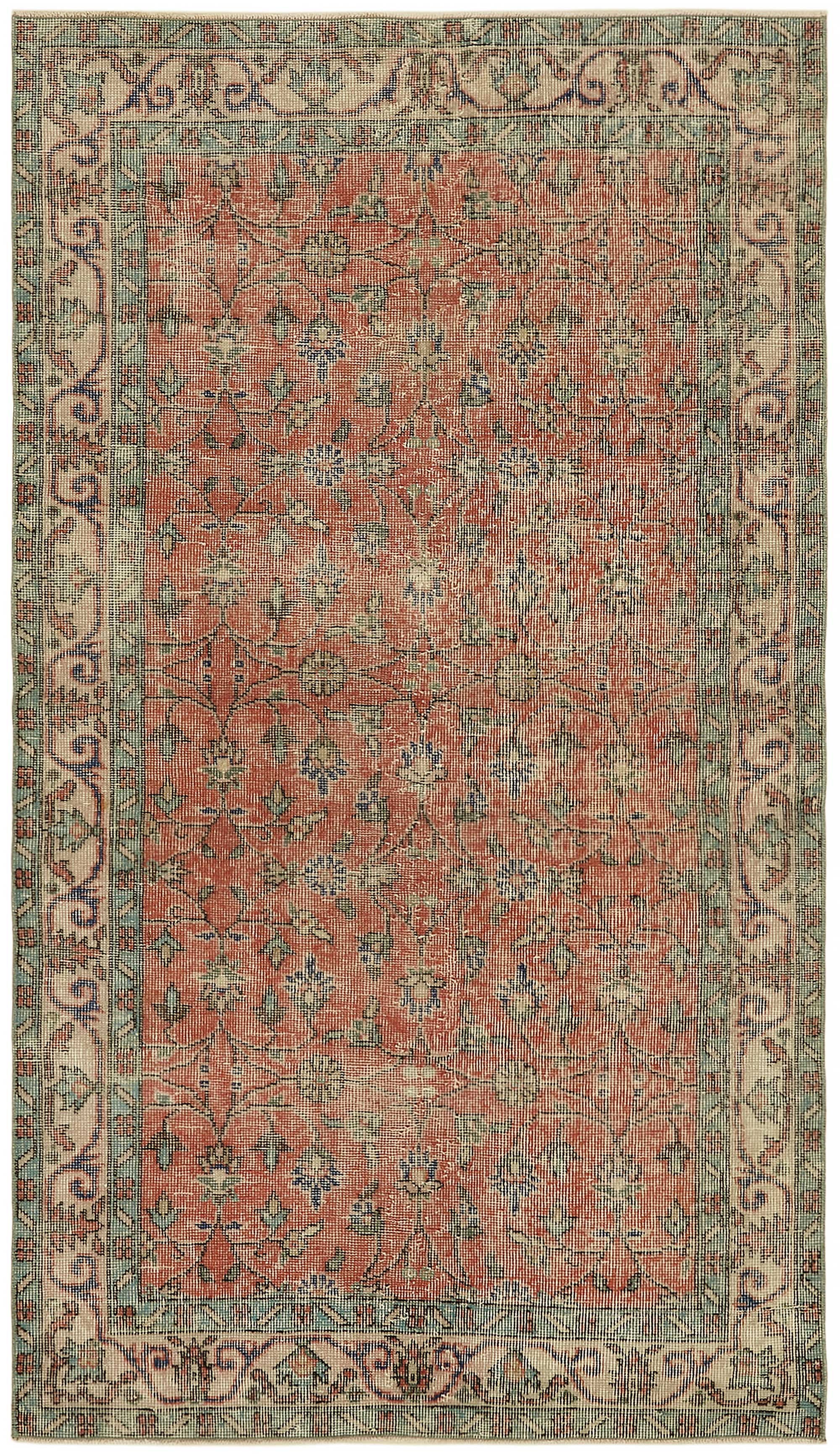 4x7 Red Turkish Vintage Area Rug - 45780