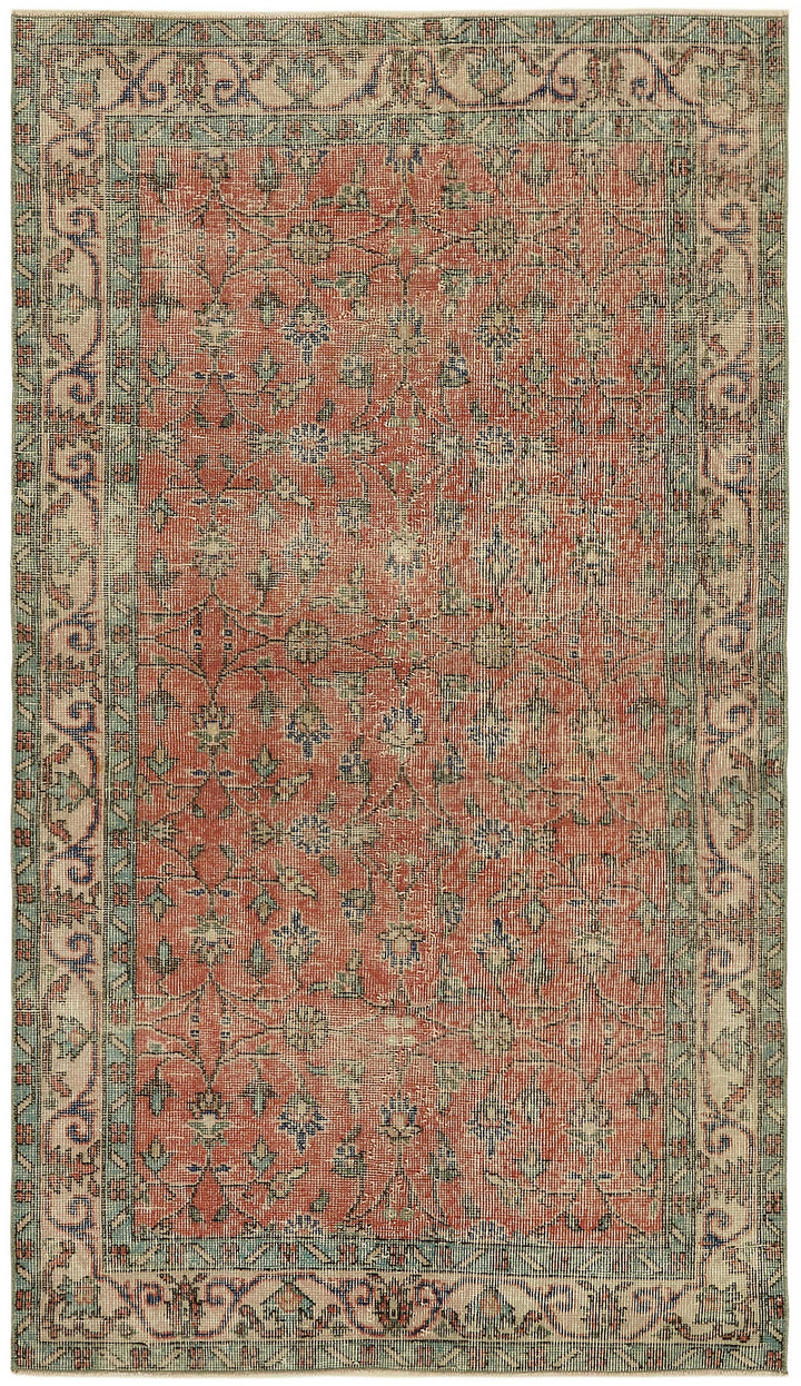4x7 Red Turkish Vintage Area Rug - 45780