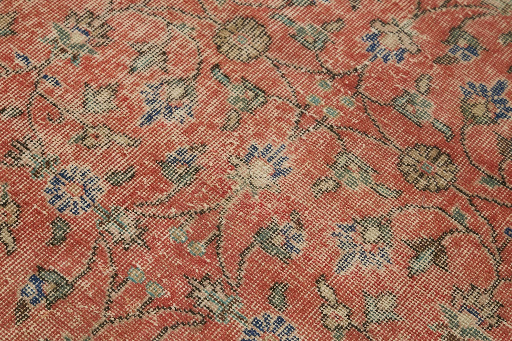 4x7 Red Turkish Vintage Area Rug - 45780