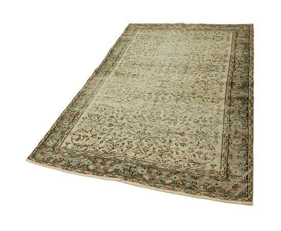 4x7 Beige Turkish Vintage Area Rug - 45781