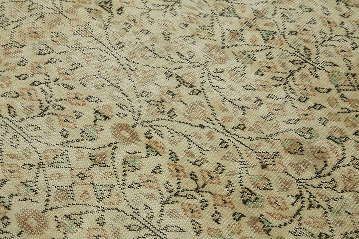 4x7 Beige Turkish Vintage Area Rug - 45781