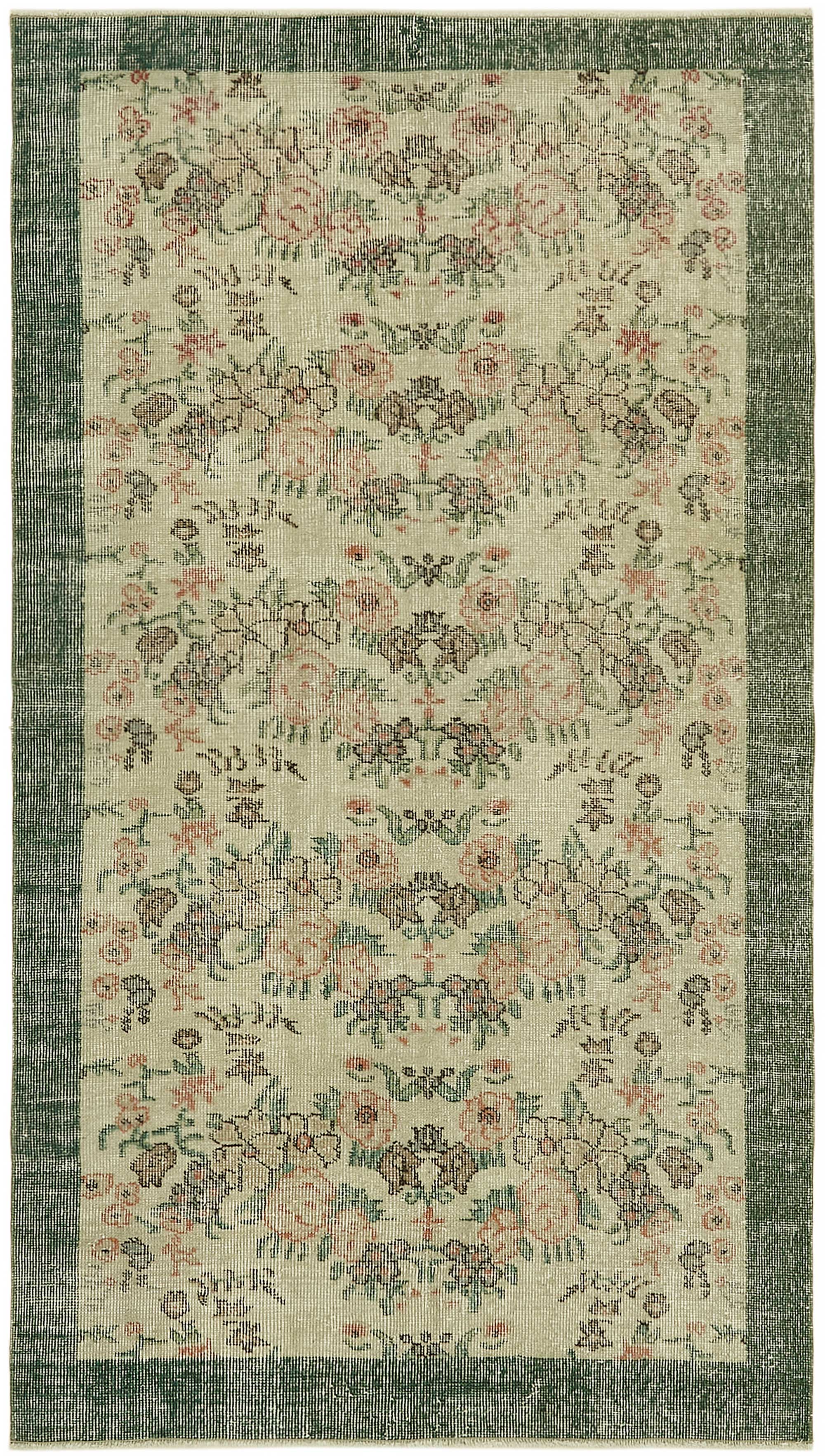 4x6 Beige Turkish Vintage Area Rug - 45782