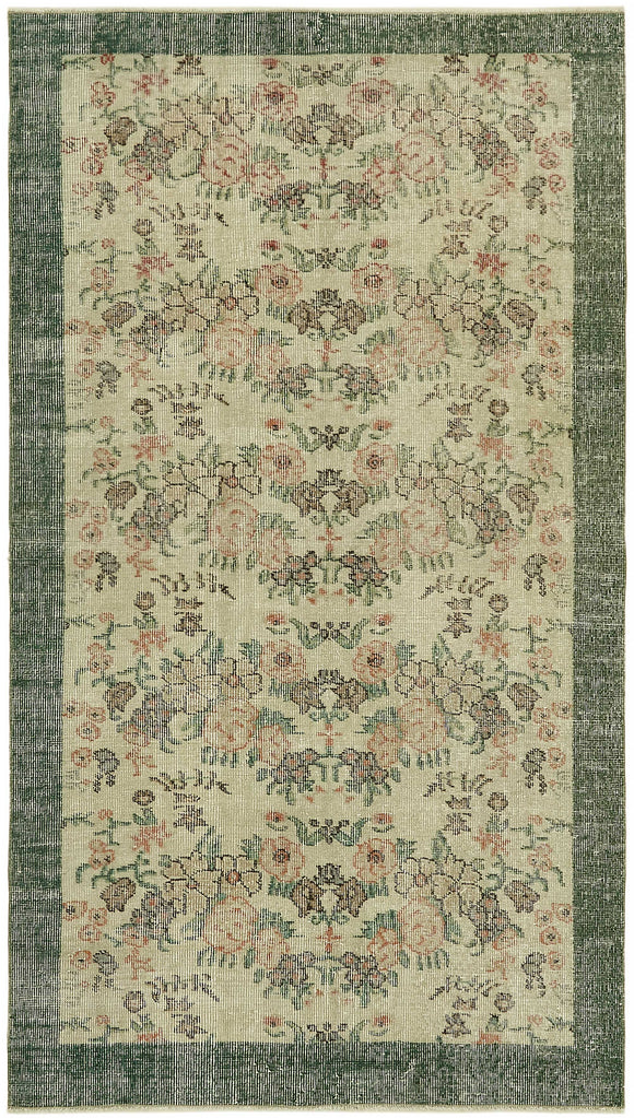 4x6 Beige Turkish Vintage Area Rug - 45782