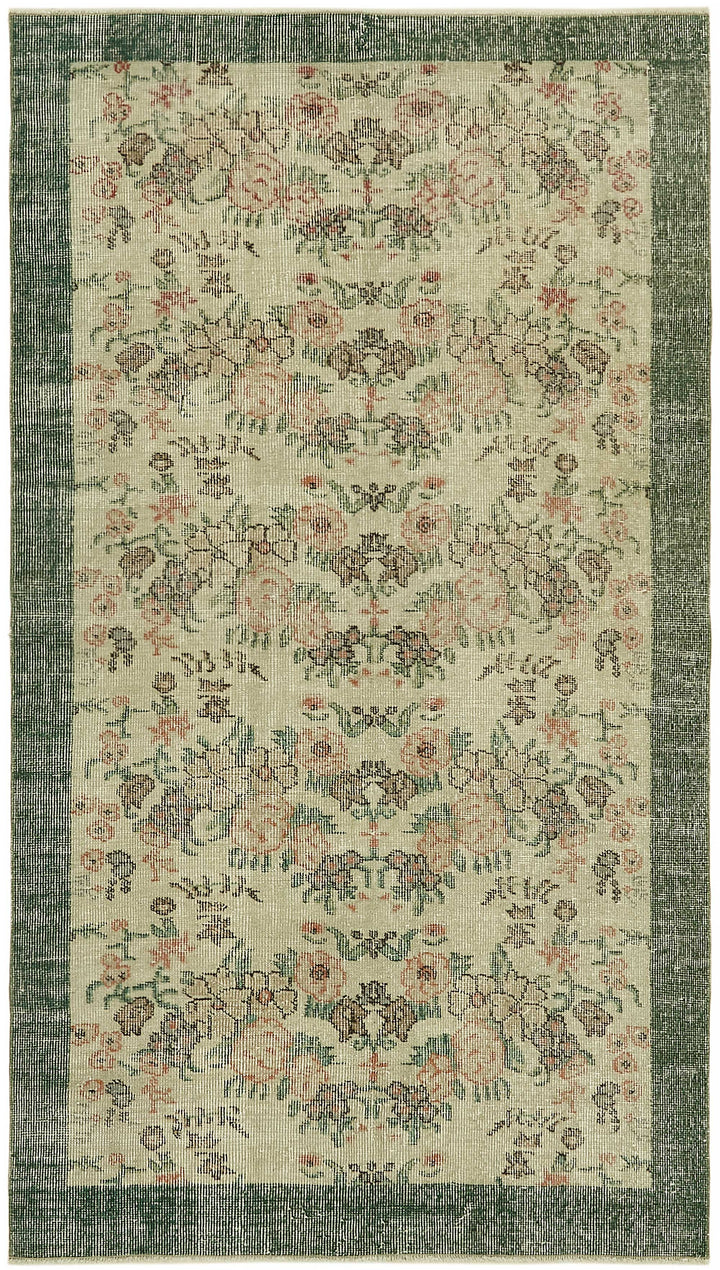 4x6 Beige Turkish Vintage Area Rug - 45782
