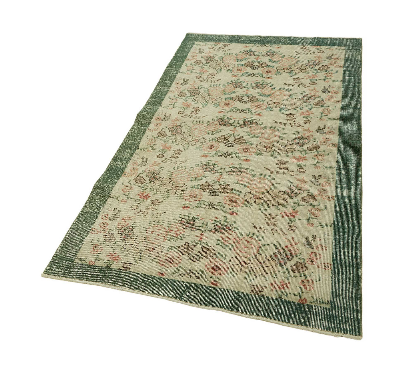 4x6 Beige Turkish Vintage Area Rug - 45782