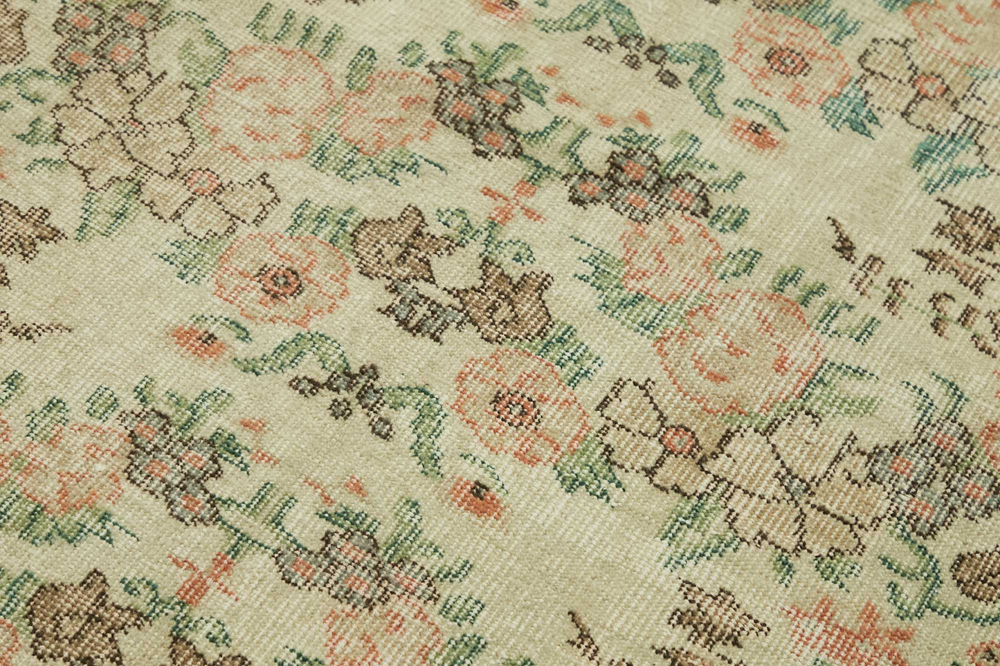 4x6 Beige Turkish Vintage Area Rug - 45782