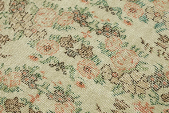 4x6 Beige Turkish Vintage Area Rug - 45782