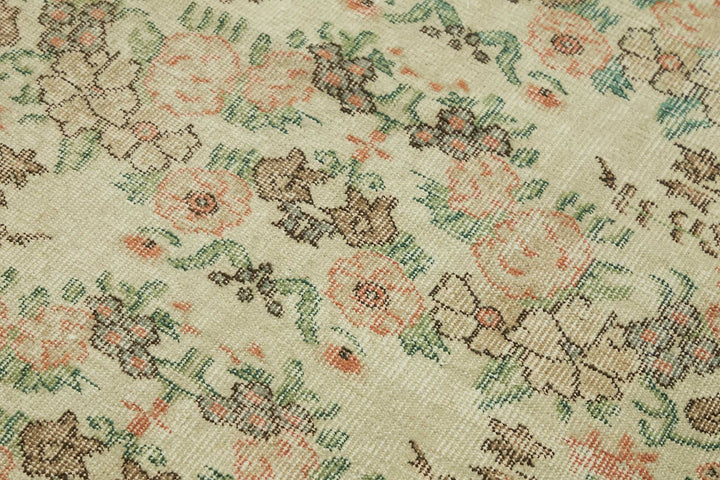 4x6 Beige Turkish Vintage Area Rug - 45782