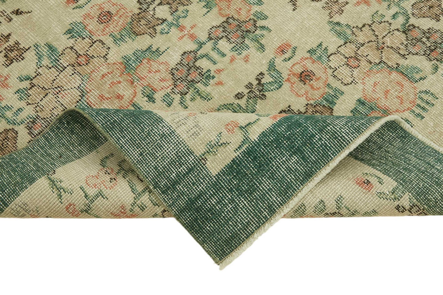 4x6 Beige Turkish Vintage Area Rug - 45782