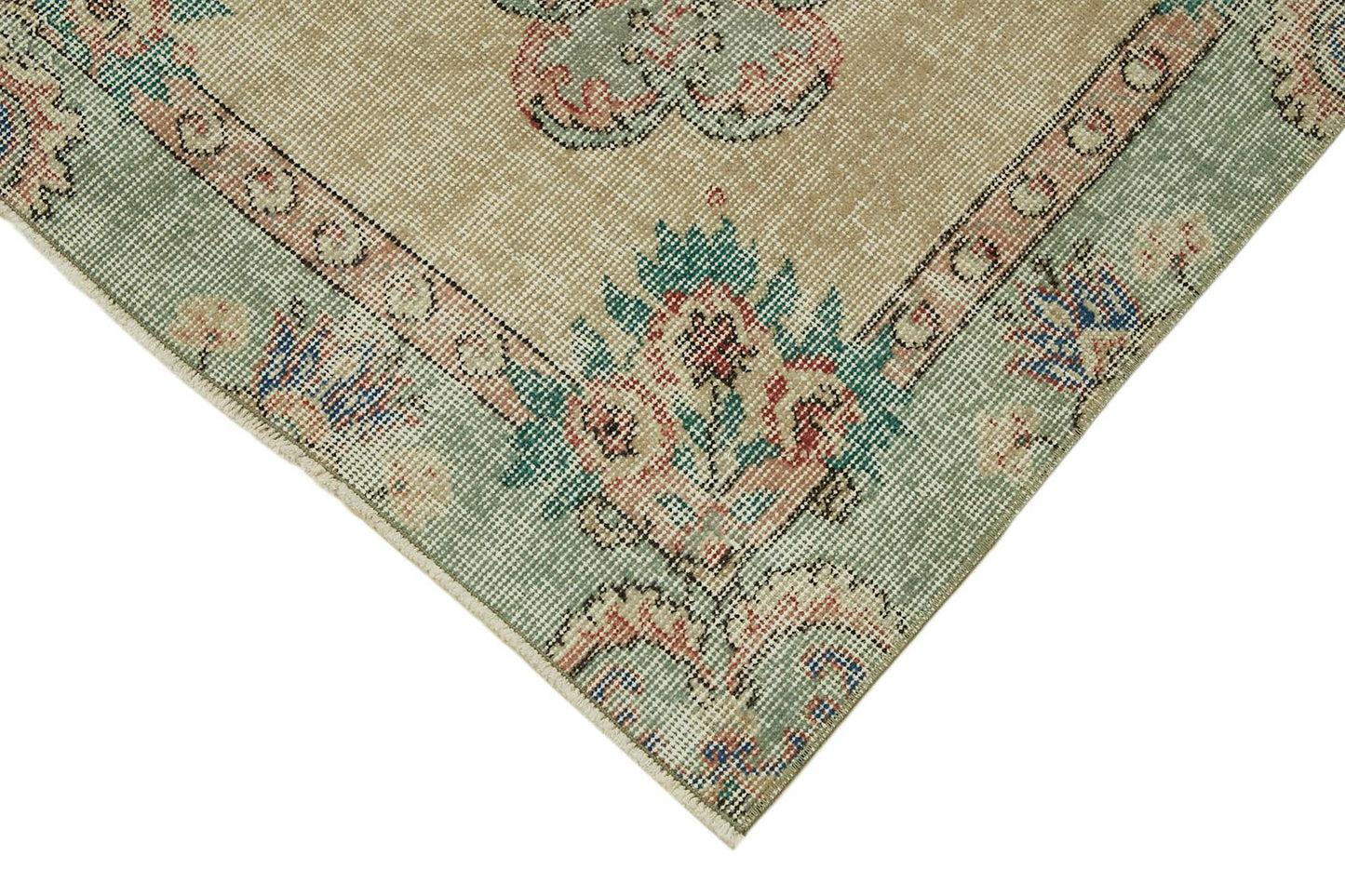 4x7 Beige Turkish Vintage Area Rug - 45783