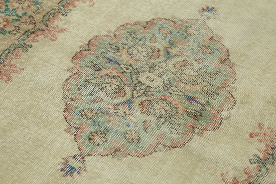 4x7 Beige Turkish Vintage Area Rug - 45783