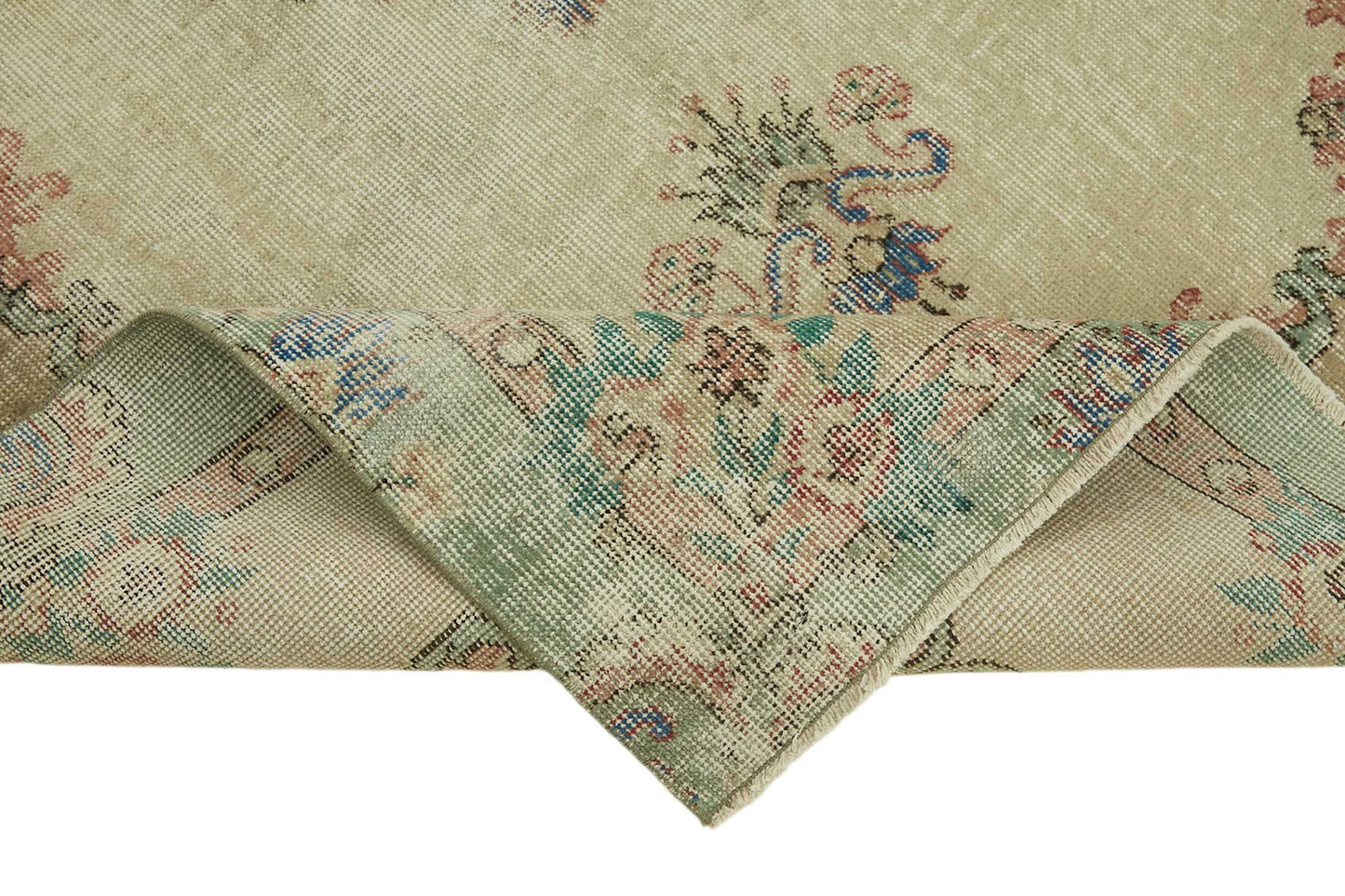 4x7 Beige Turkish Vintage Area Rug - 45783