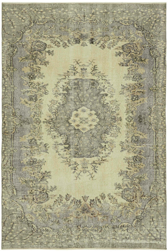 5x7 Beige Turkish Vintage Area Rug - 45784