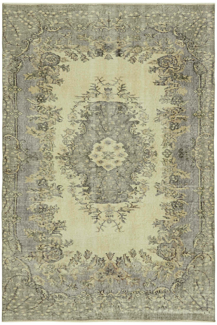 5x7 Beige Turkish Vintage Area Rug - 45784