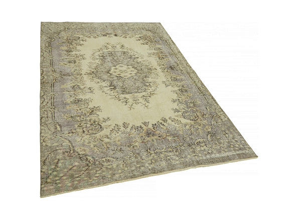 5x7 Beige Turkish Vintage Area Rug - 45784