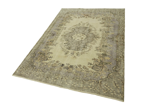 5x7 Beige Turkish Vintage Area Rug - 45784