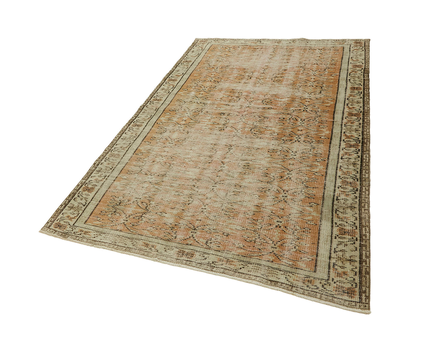 5x7 Beige Turkish Vintage Area Rug - 45786