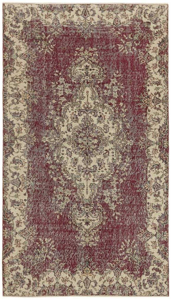 4x7 Red Turkish Vintage Area Rug - 45787