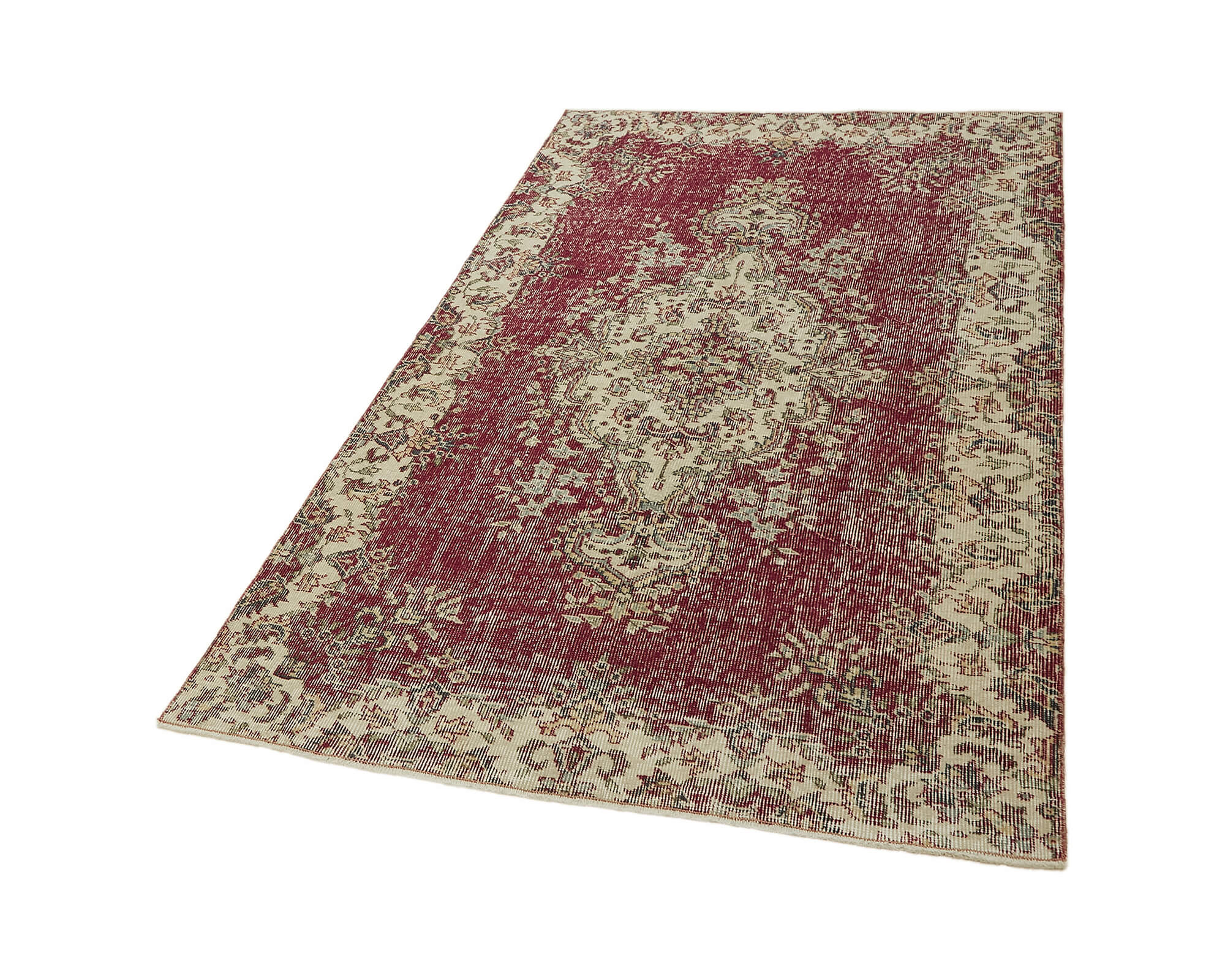 4x7 Red Turkish Vintage Area Rug - 45787