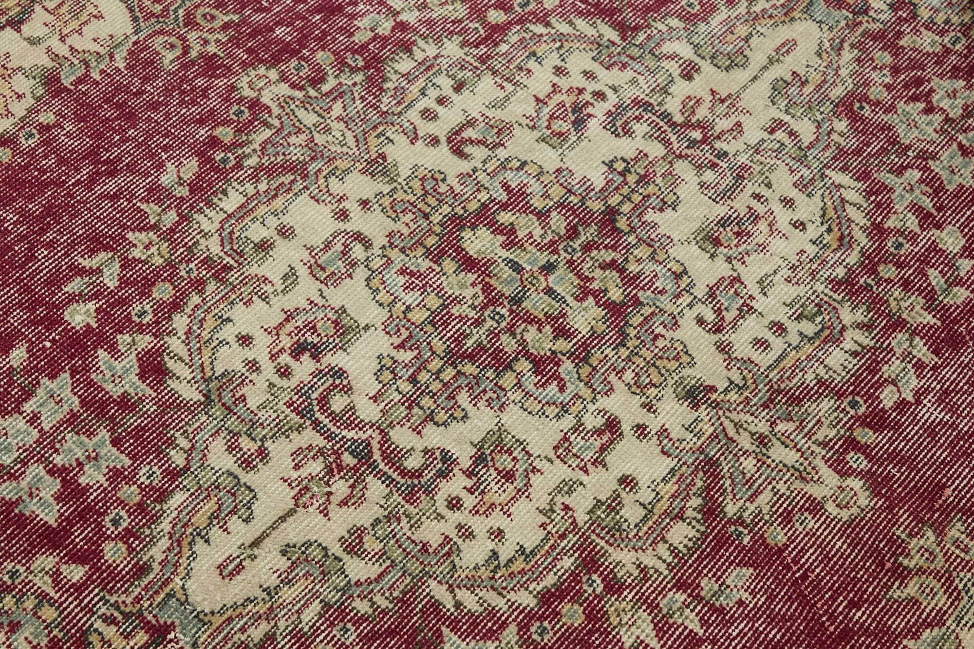 4x7 Red Turkish Vintage Area Rug - 45787