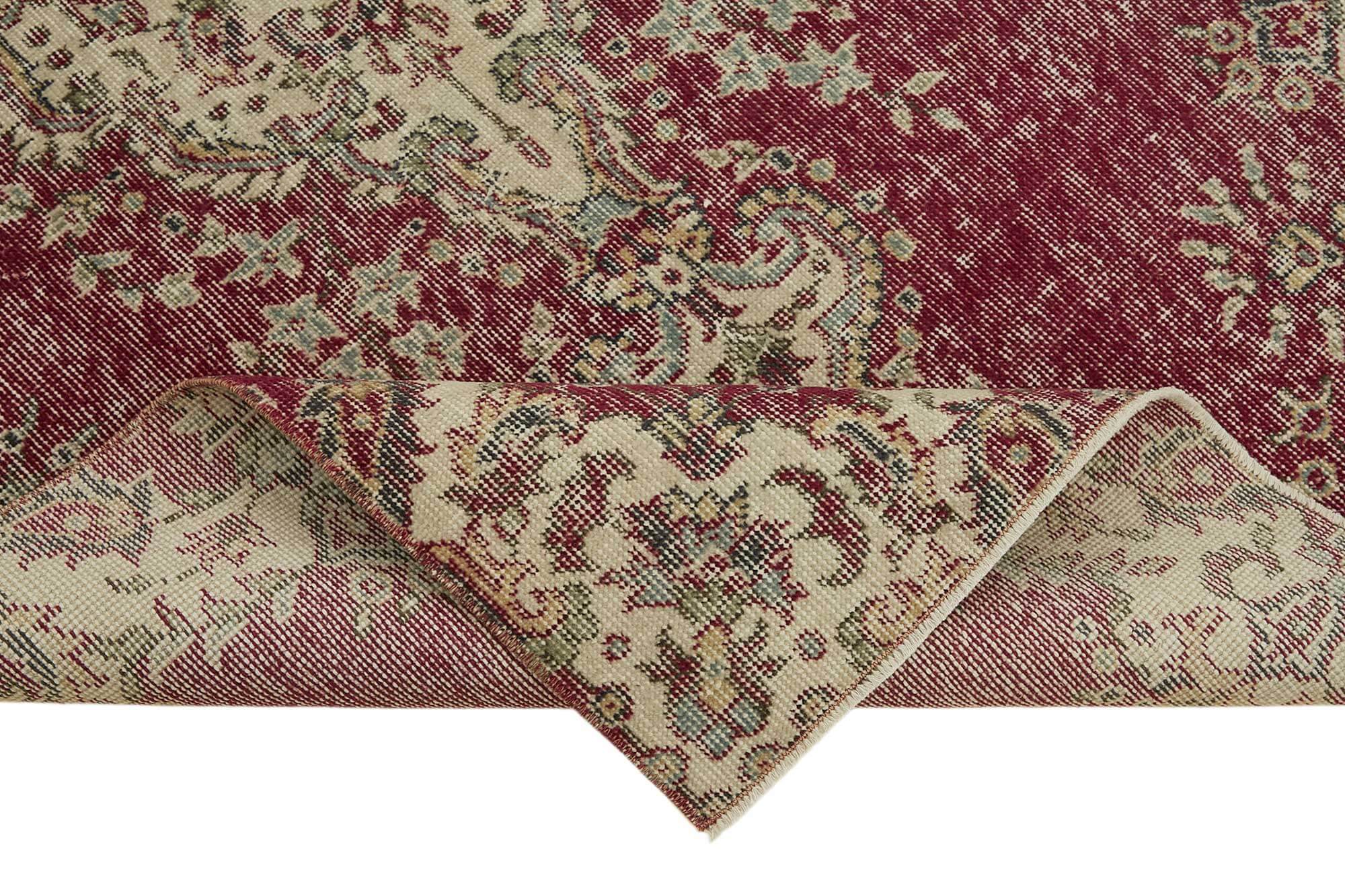 4x7 Red Turkish Vintage Area Rug - 45787