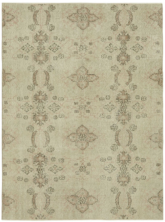 5x6 Beige Turkish Vintage Area Rug - 45789