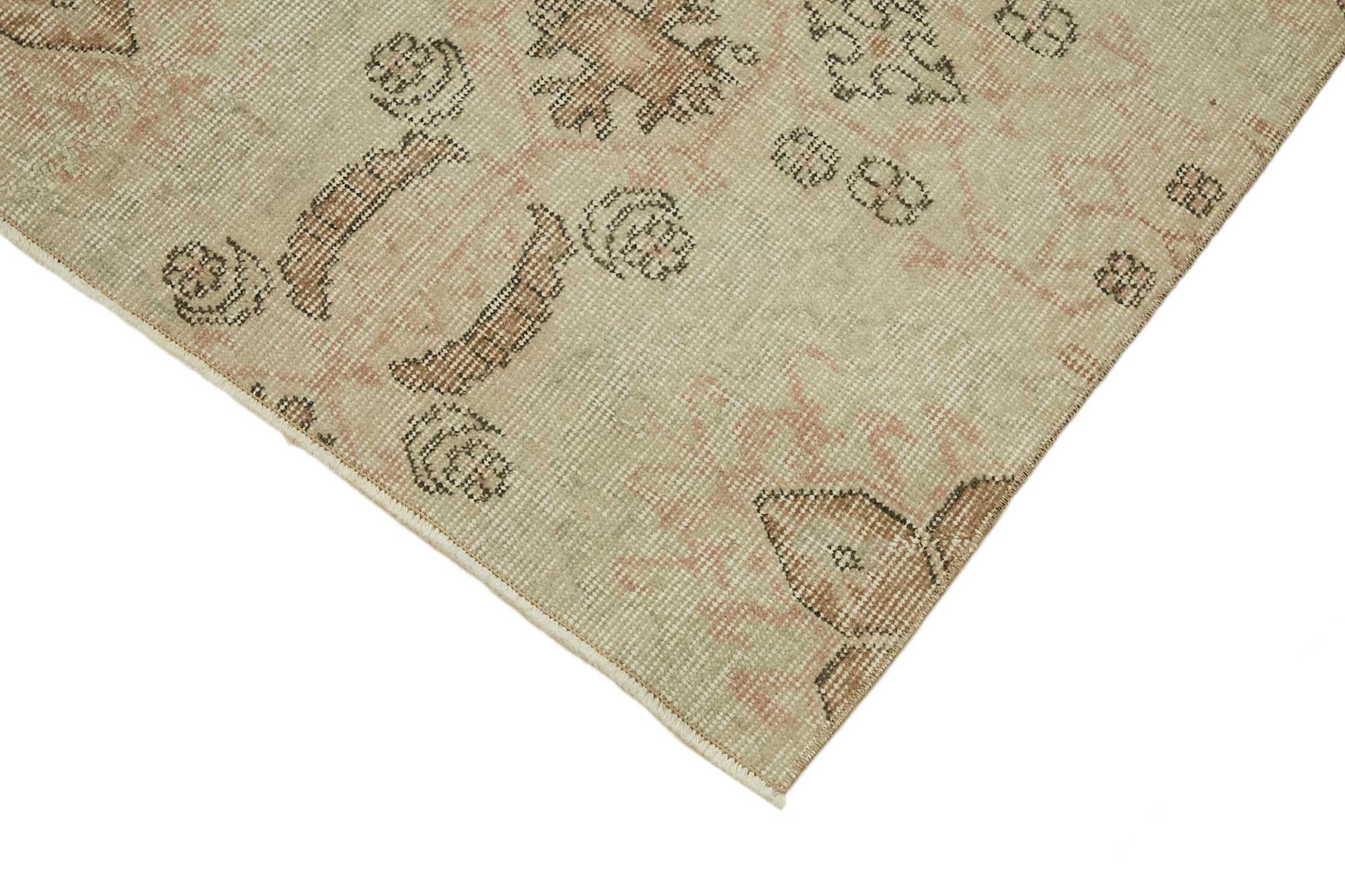 5x6 Beige Turkish Vintage Area Rug - 45789