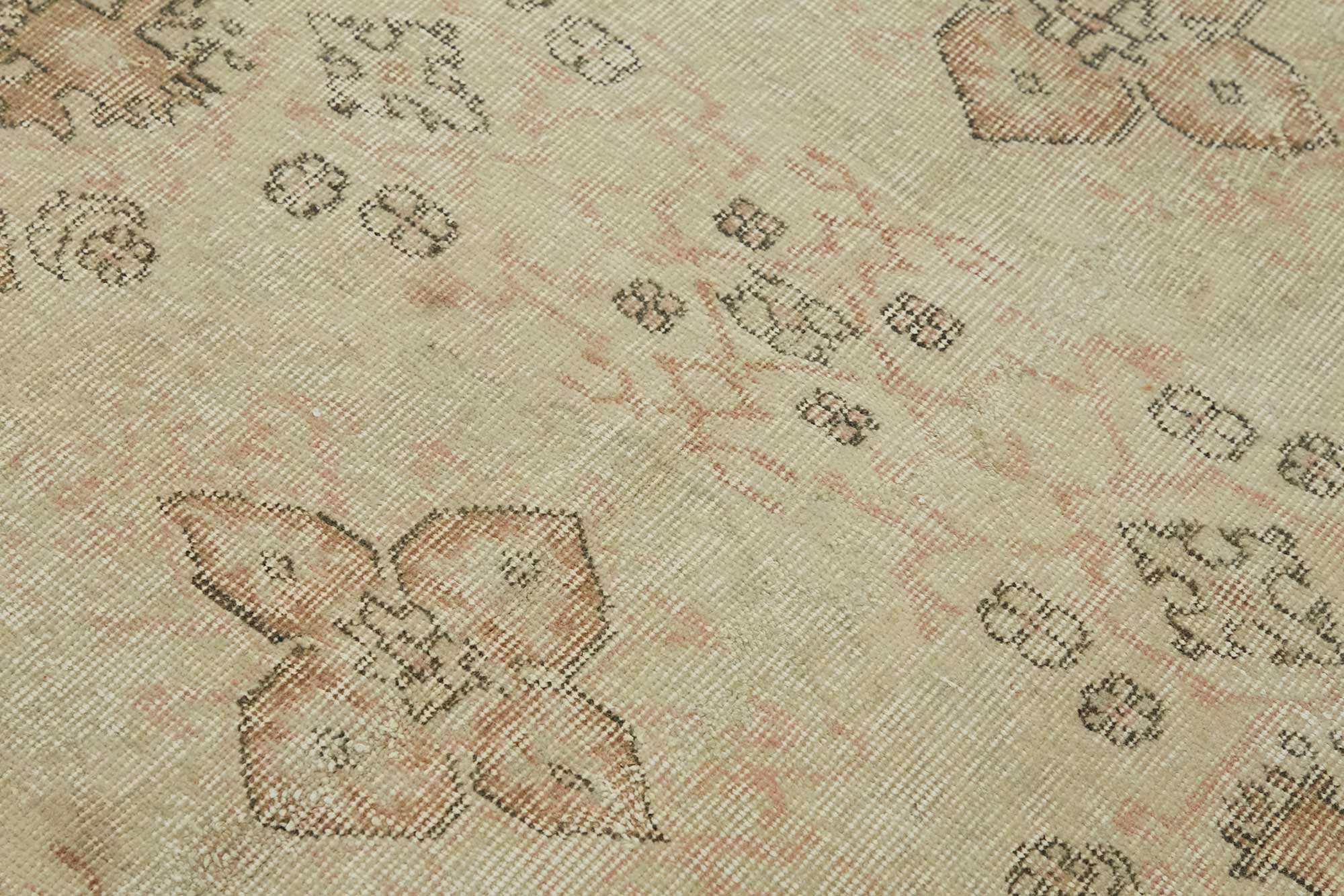 5x6 Beige Turkish Vintage Area Rug - 45789