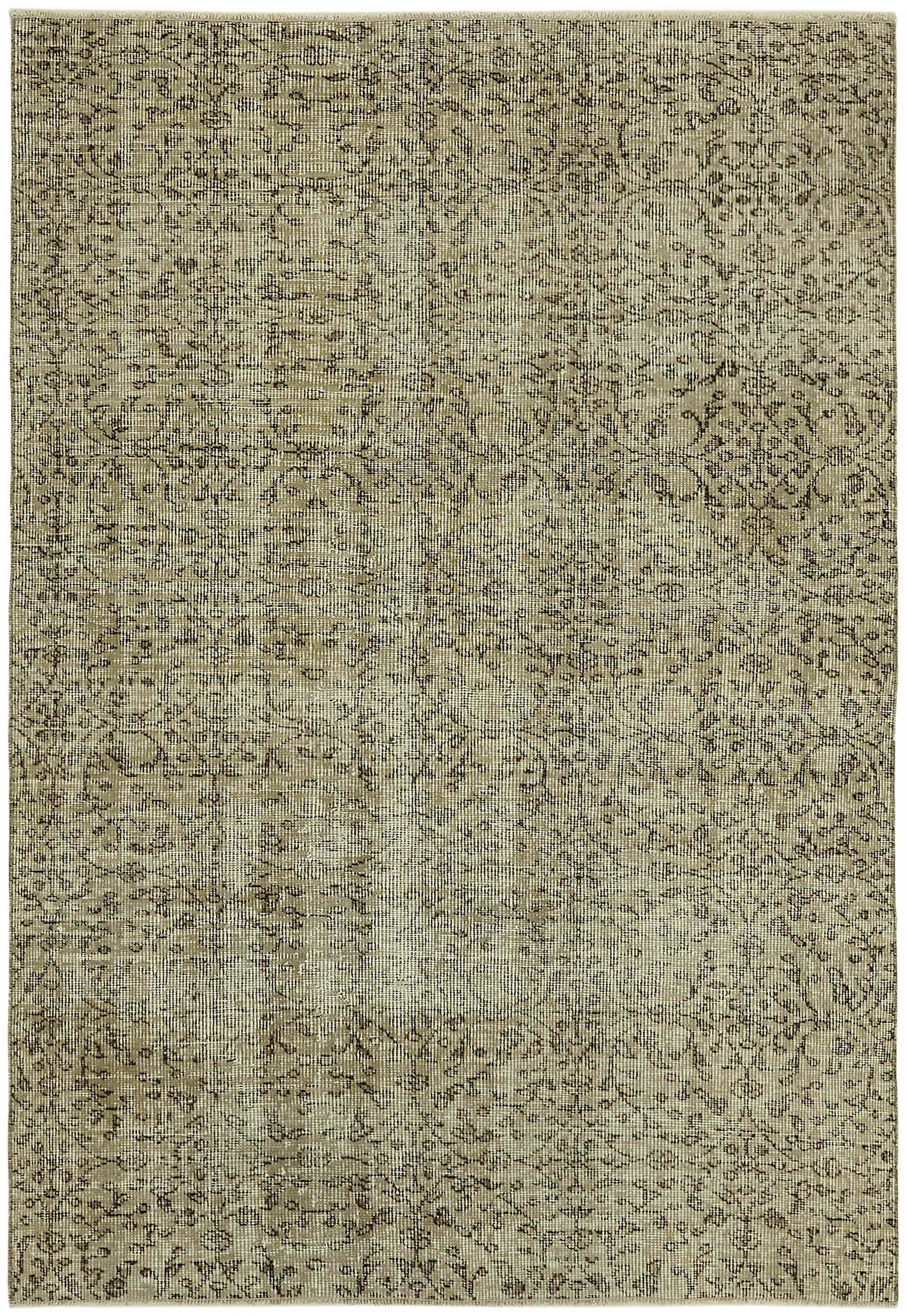 4x6 Beige Turkish Vintage Area Rug - 45790