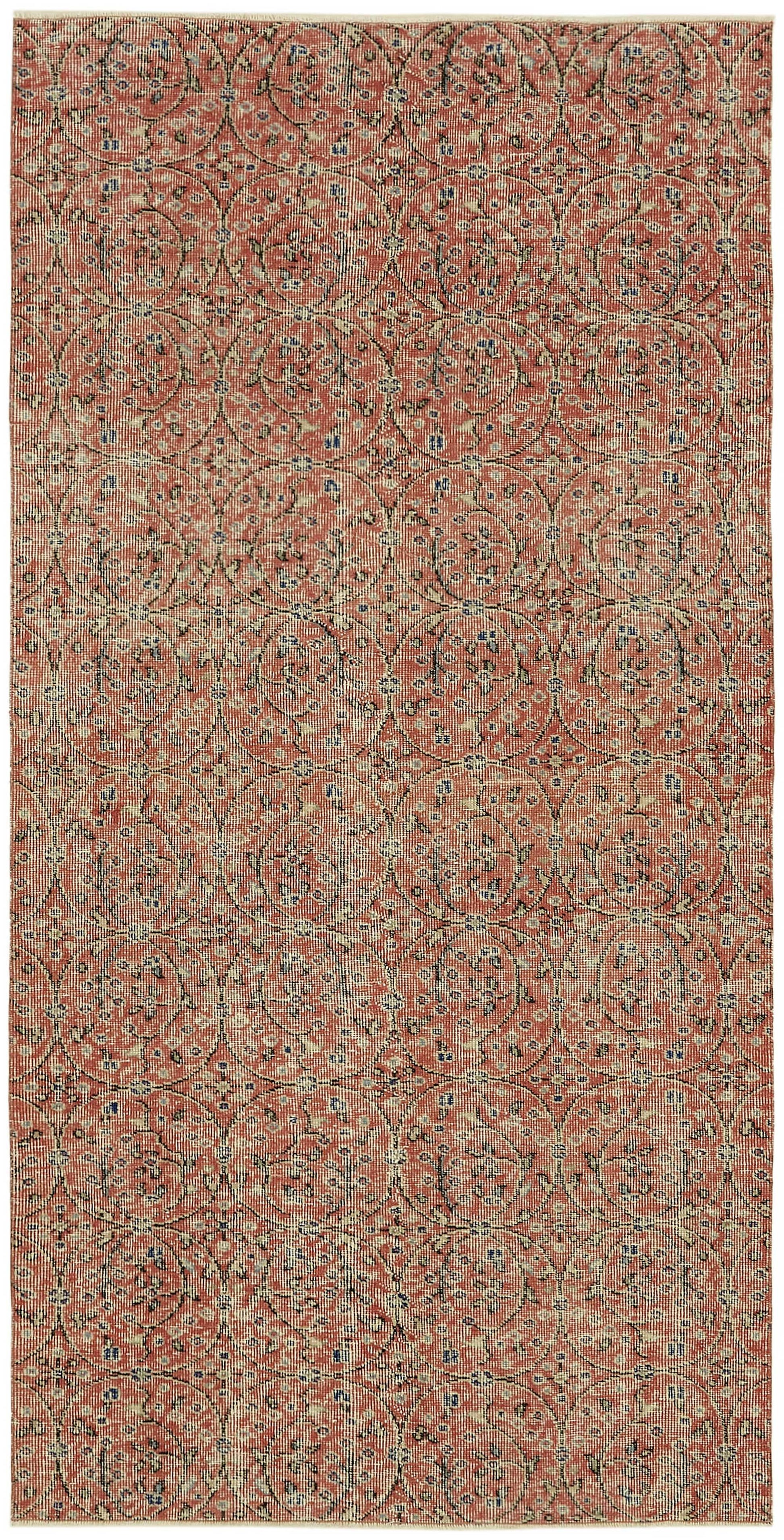 4x7 Red Turkish Vintage Area Rug - 45791