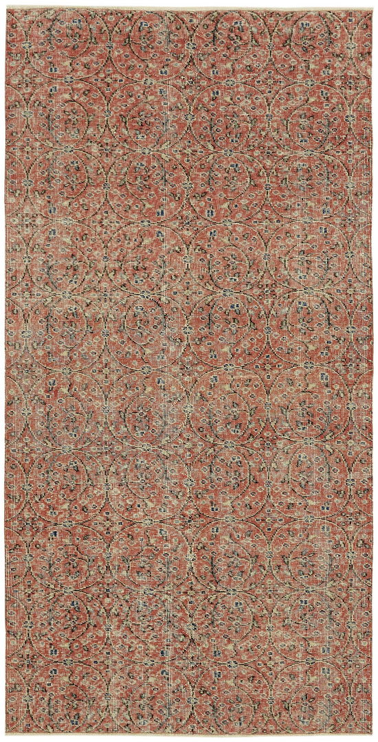 4x7 Red Turkish Vintage Area Rug - 45791
