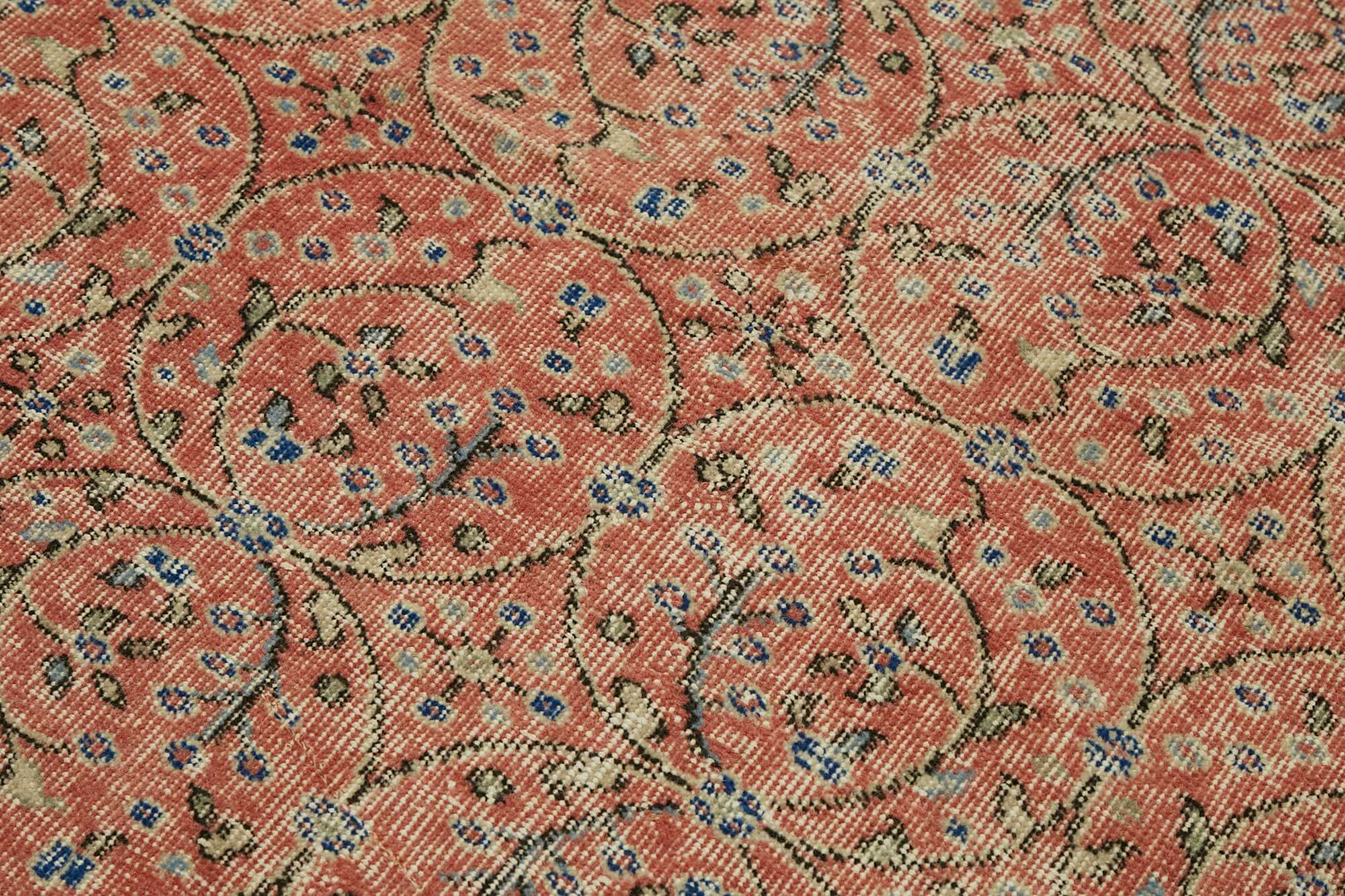 4x7 Red Turkish Vintage Area Rug - 45791