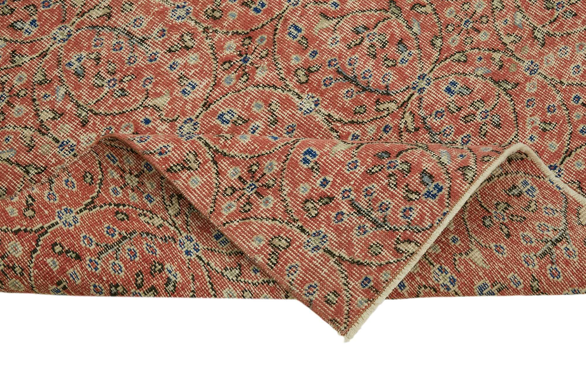 4x7 Red Turkish Vintage Area Rug - 45791