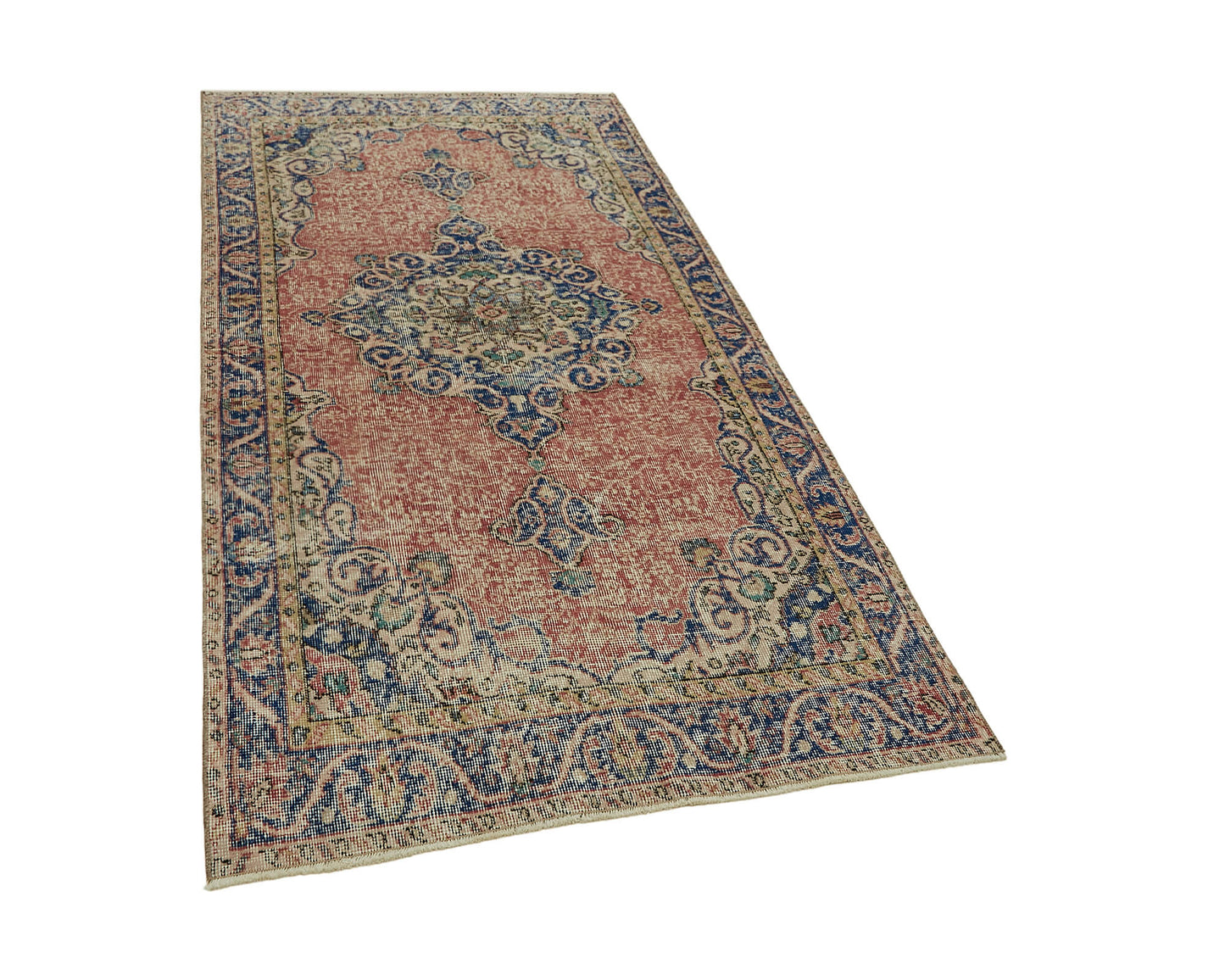 4x7 Beige Turkish Vintage Area Rug - 45792