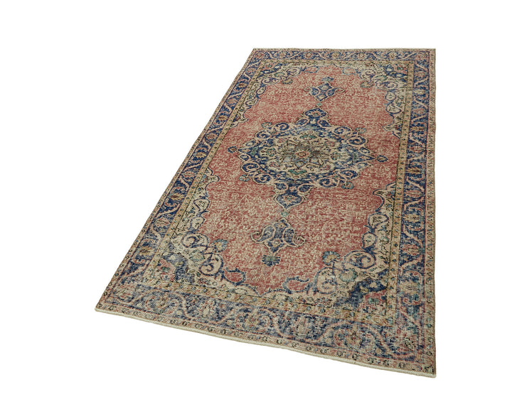 4x7 Beige Turkish Vintage Area Rug - 45792