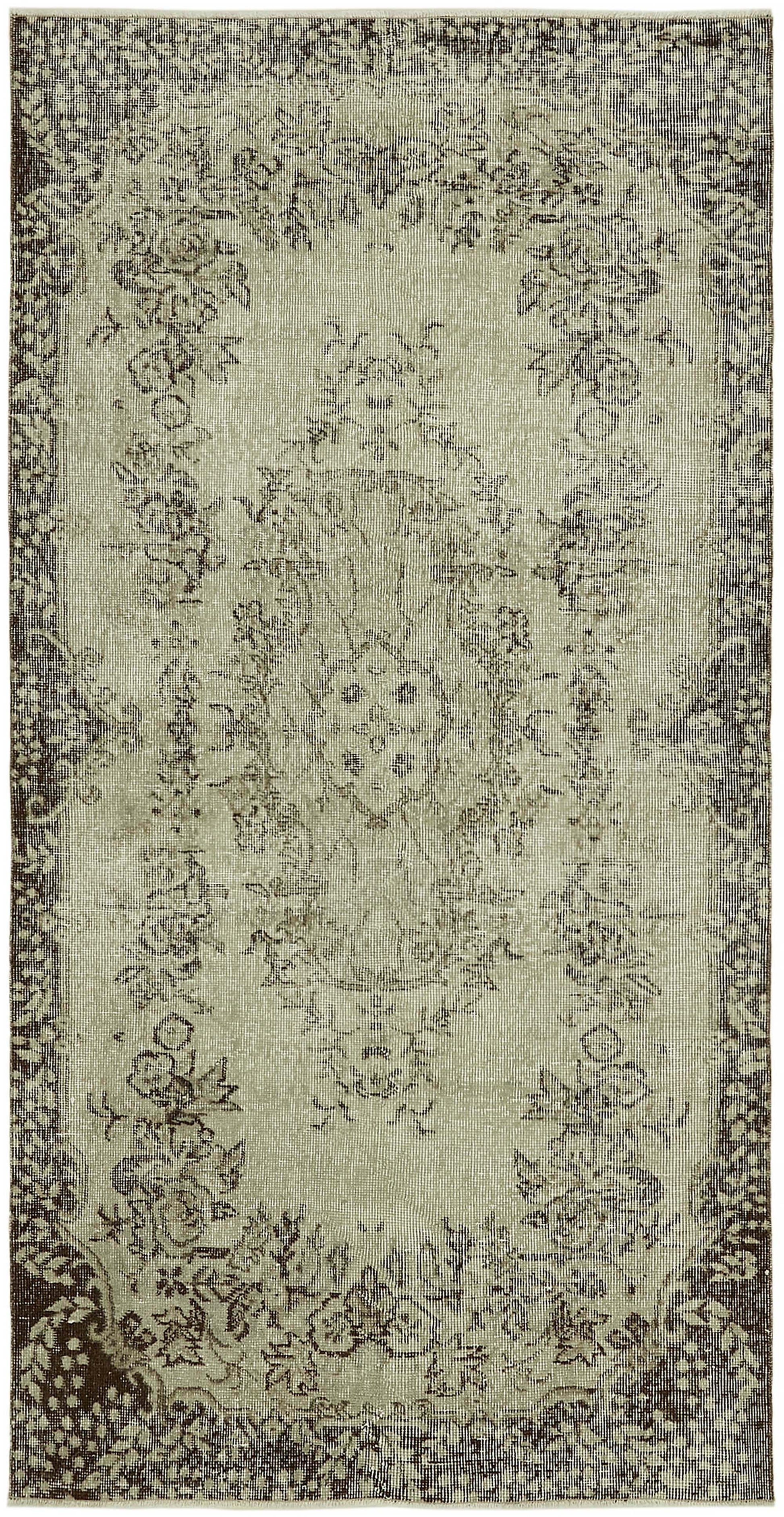 4x7 Beige Turkish Vintage Area Rug - 45793