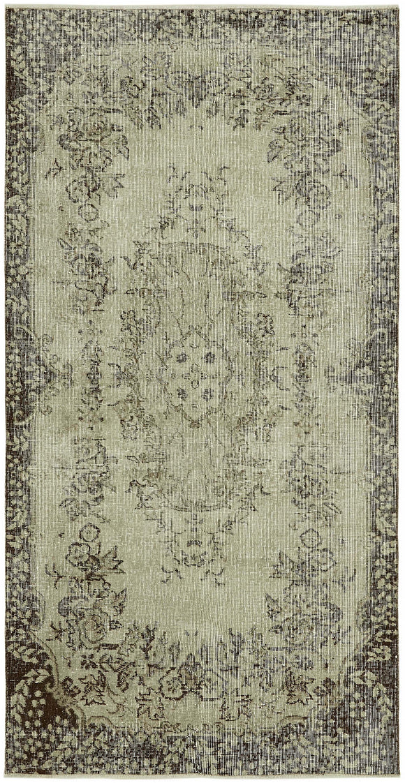 4x7 Beige Turkish Vintage Area Rug - 45793