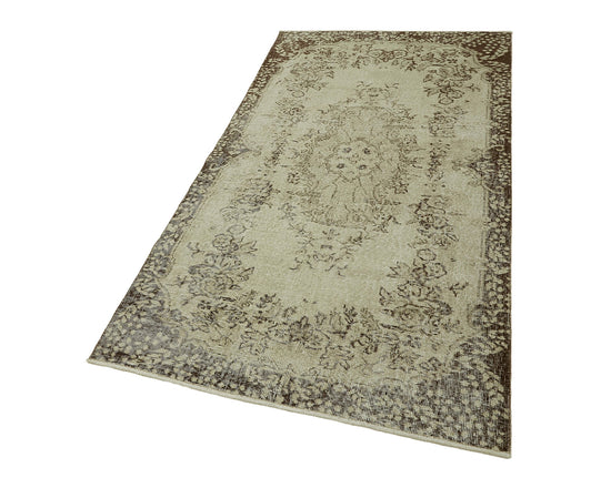 4x7 Beige Turkish Vintage Area Rug - 45793