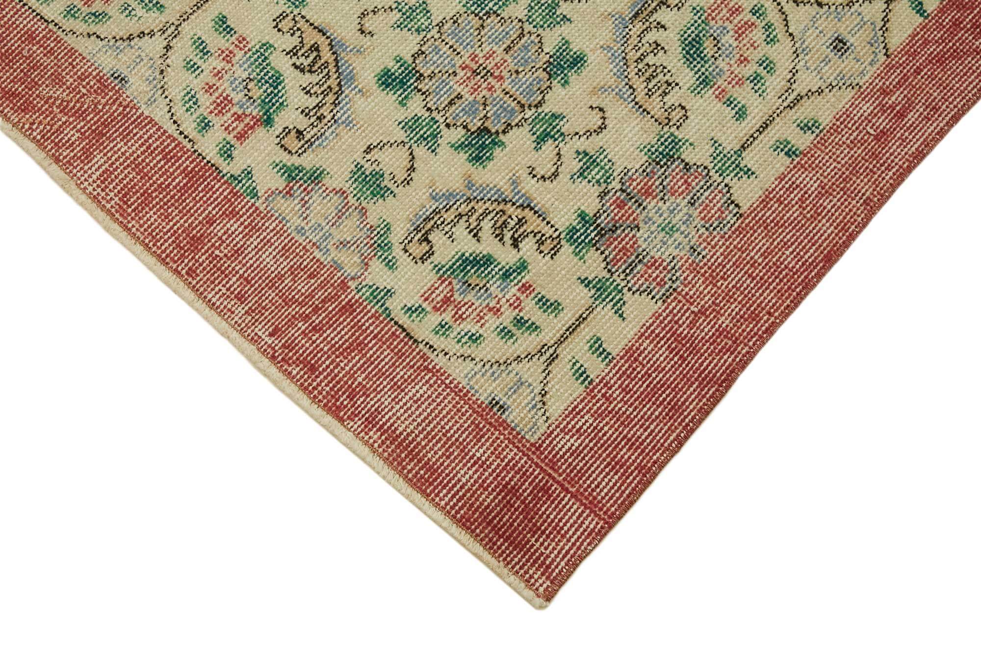 4x7 Beige Turkish Vintage Area Rug - 45794