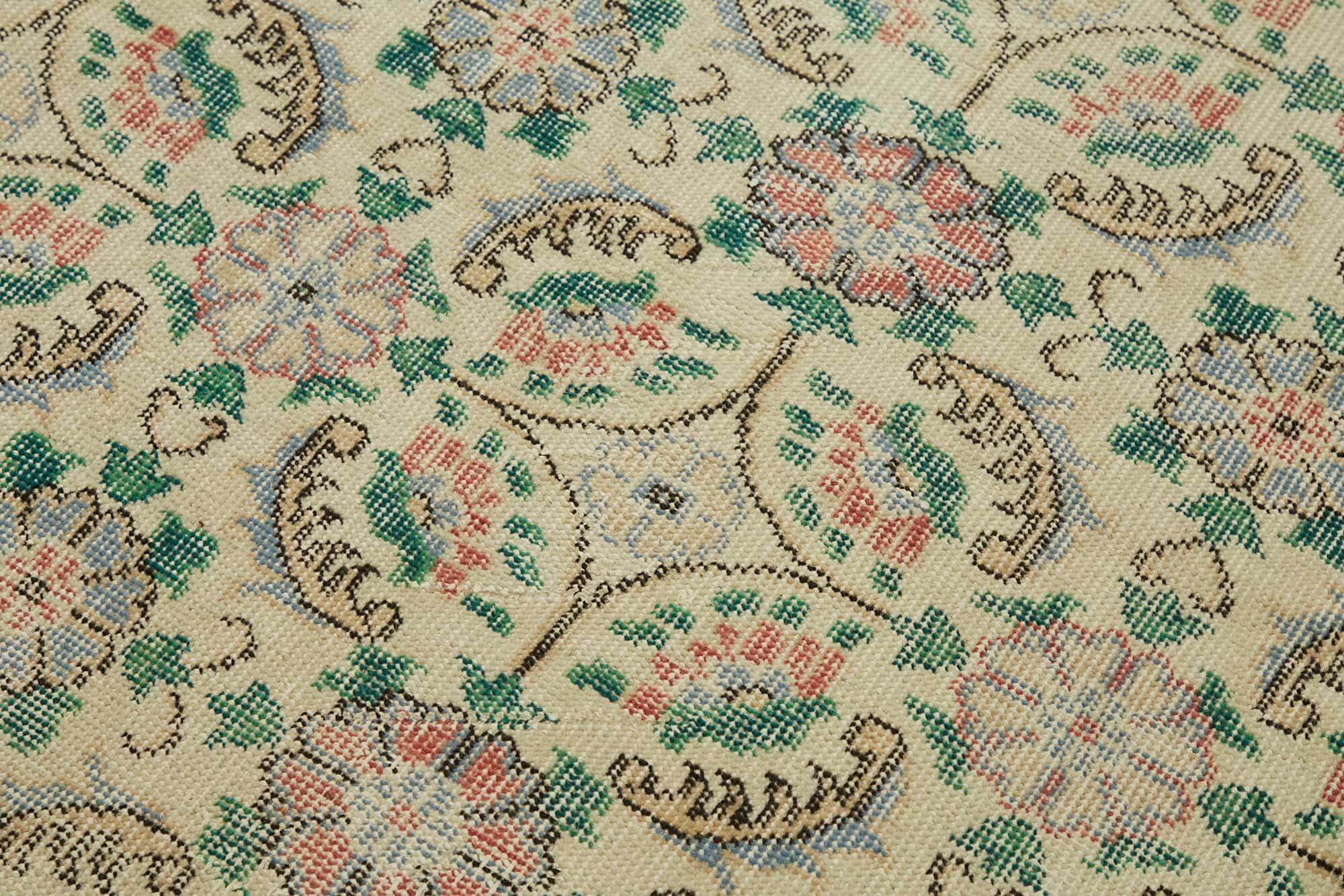 4x7 Beige Turkish Vintage Area Rug - 45794