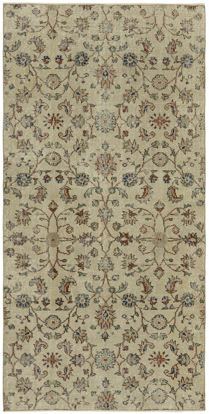 4x7 Beige Turkish Vintage Area Rug - 45796