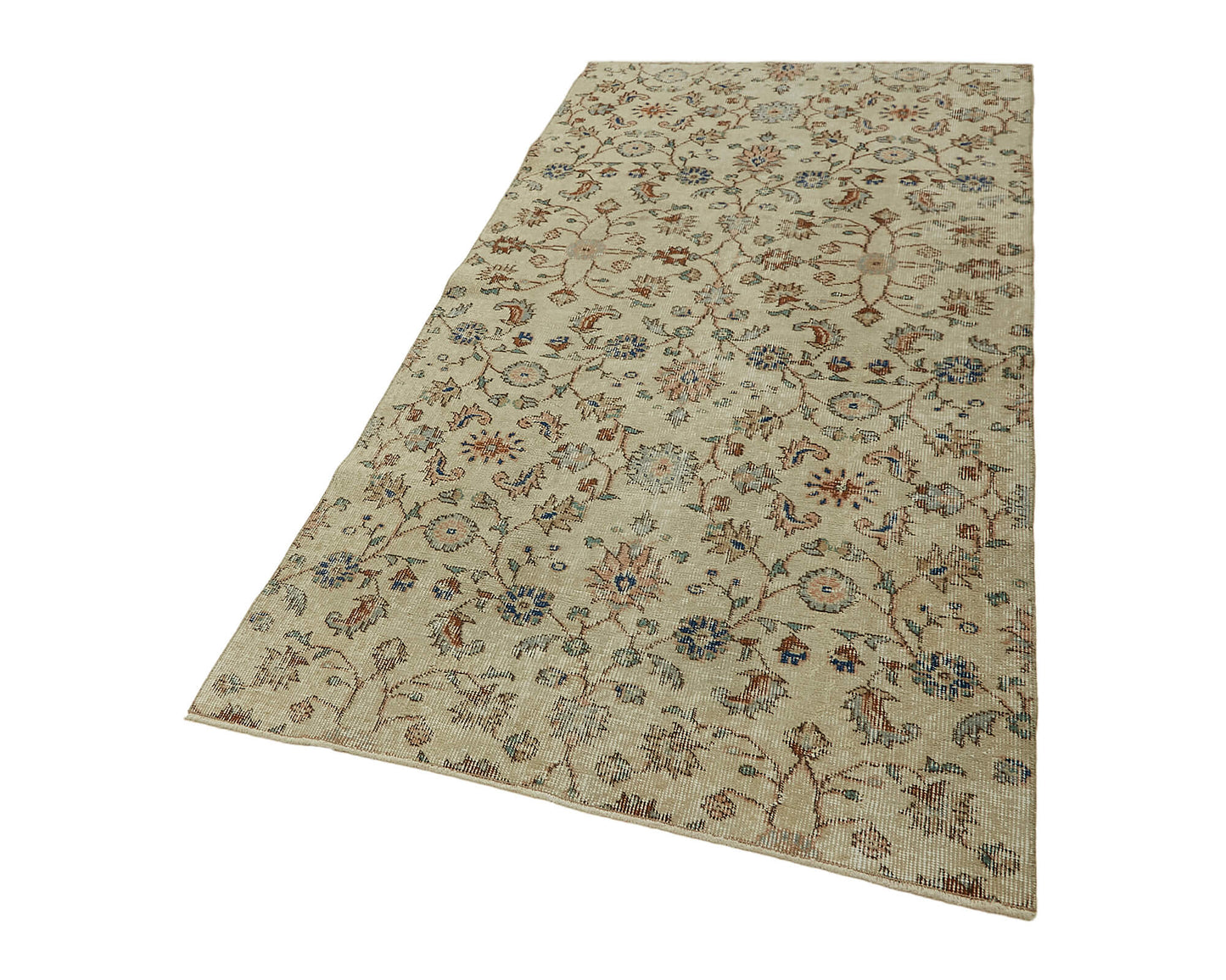 4x7 Beige Turkish Vintage Area Rug - 45796