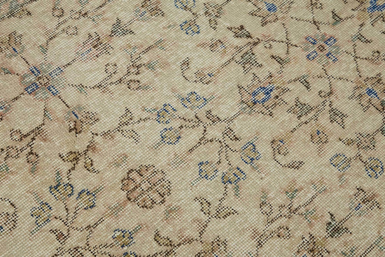 4x7 Beige Turkish Vintage Area Rug - 45797