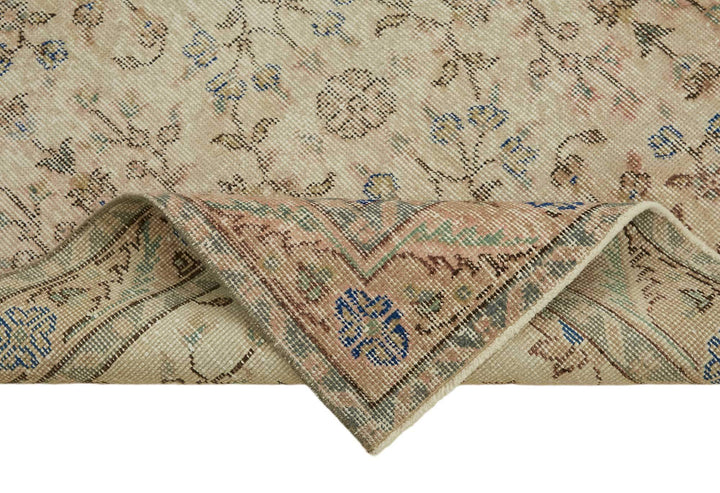 4x7 Beige Turkish Vintage Area Rug - 45797