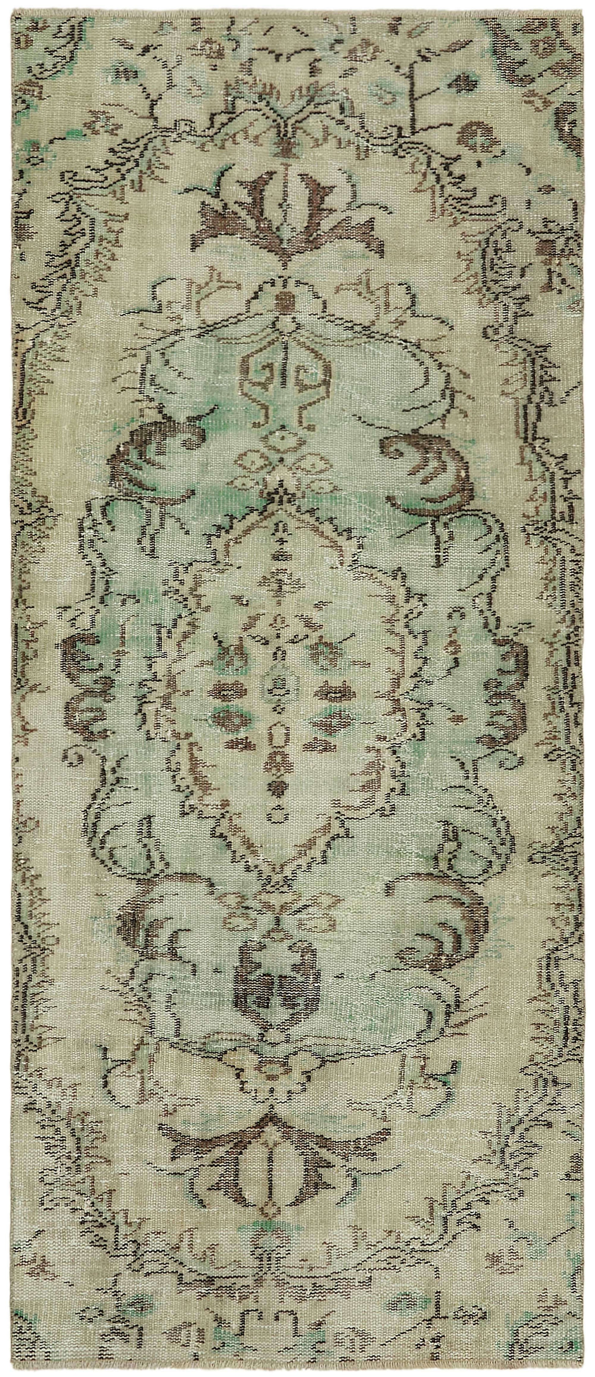 3x7 Beige Turkish Vintage Area Rug - 45798