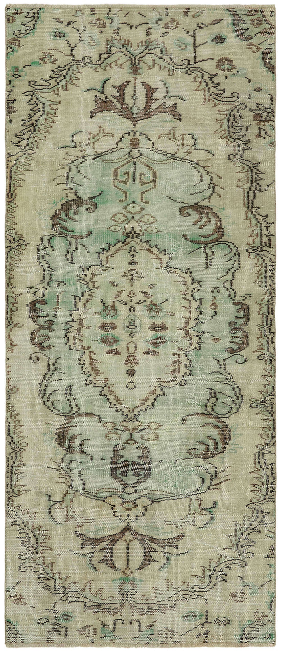 3x7 Beige Turkish Vintage Area Rug - 45798